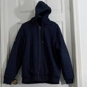 Harley-Davidson Dark Blue Fleece Lined Full Zip Hoody Mens Large